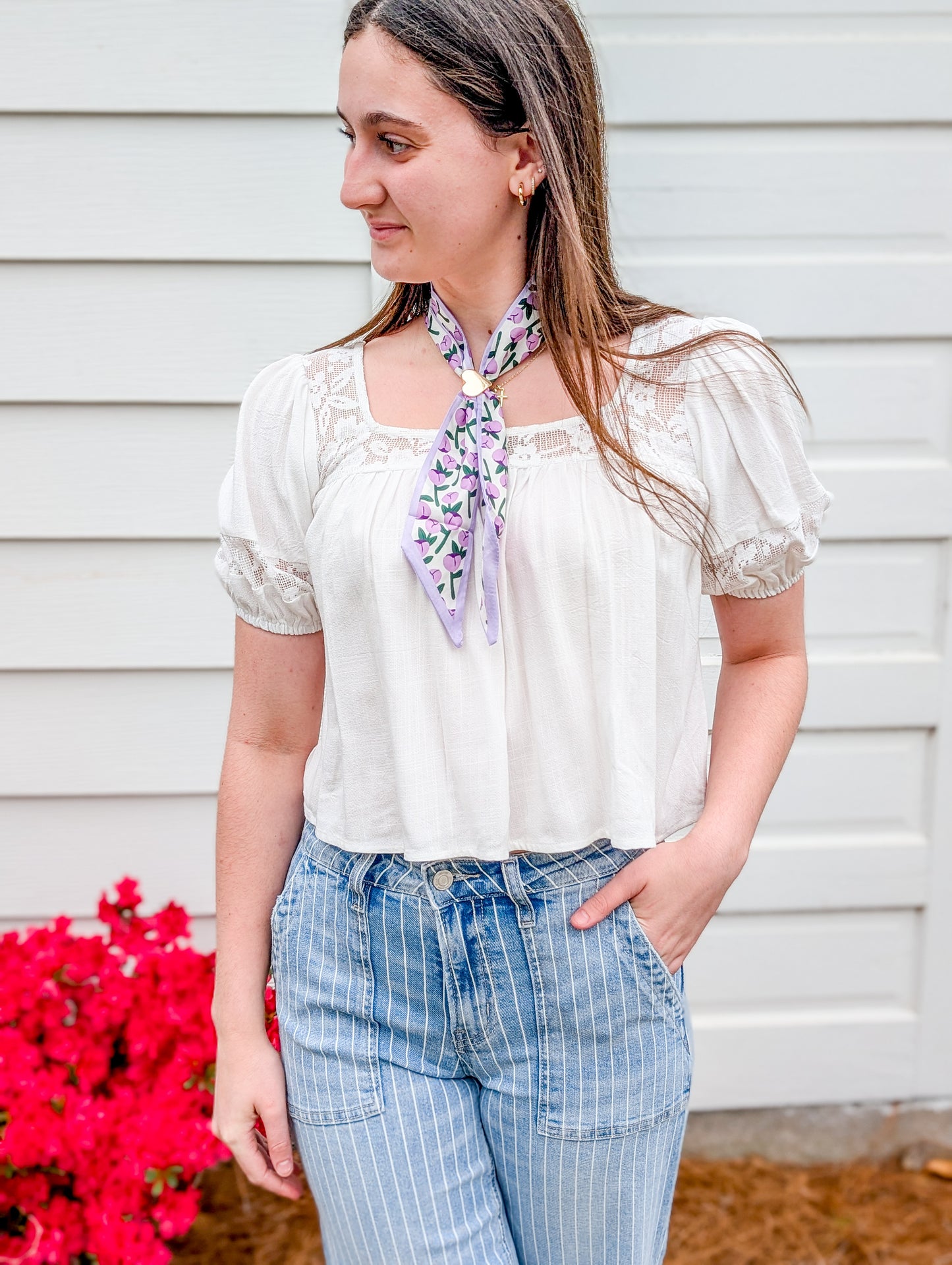 Misty Lace Inset Top