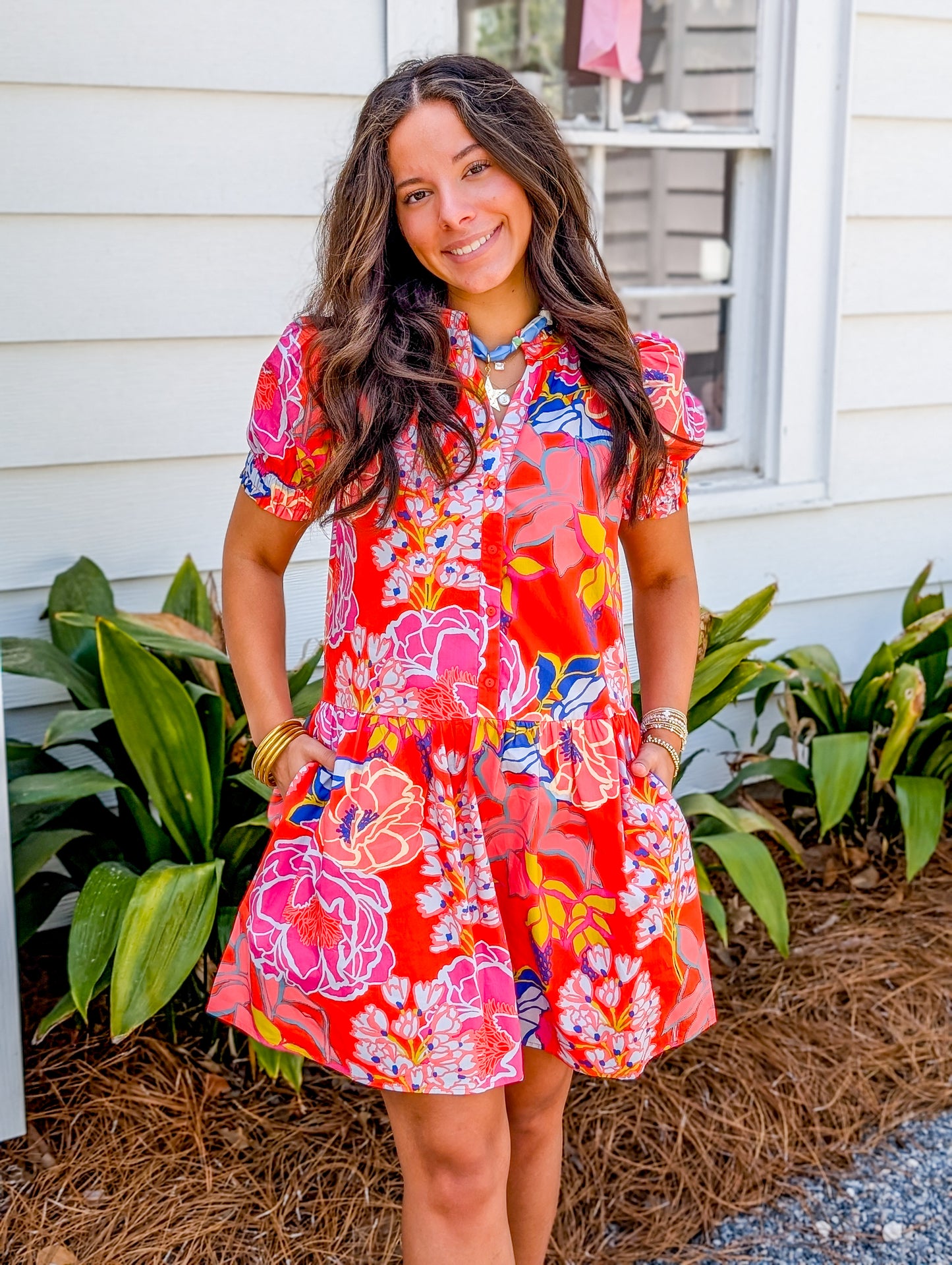 Verny Shift Mini Dress Dercy Floral