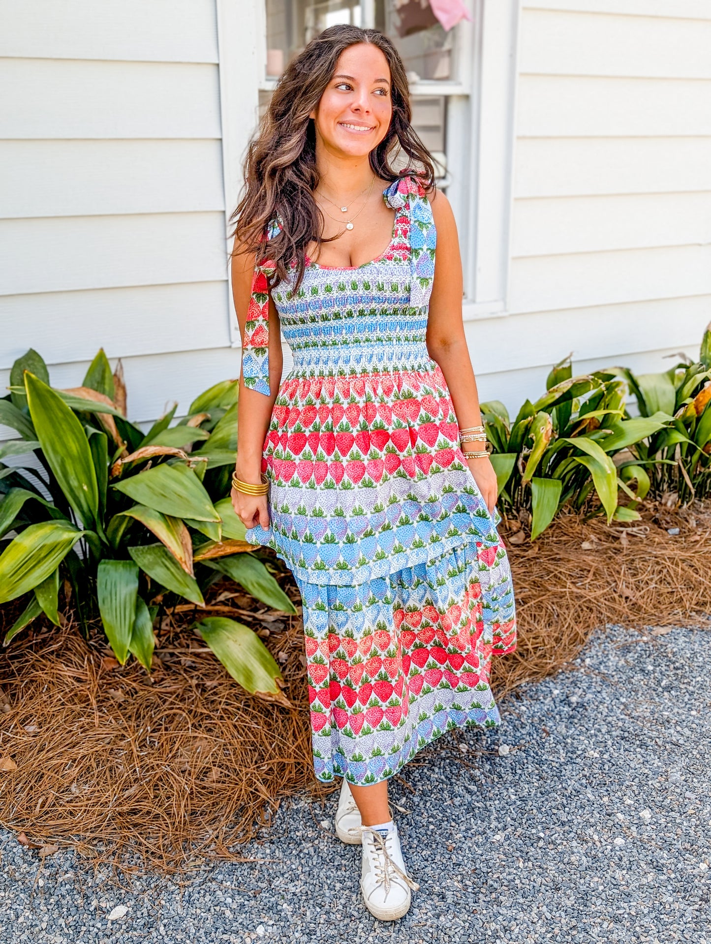 *FINAL SALE* Berry Burst Kasia Smocked Midi Dress