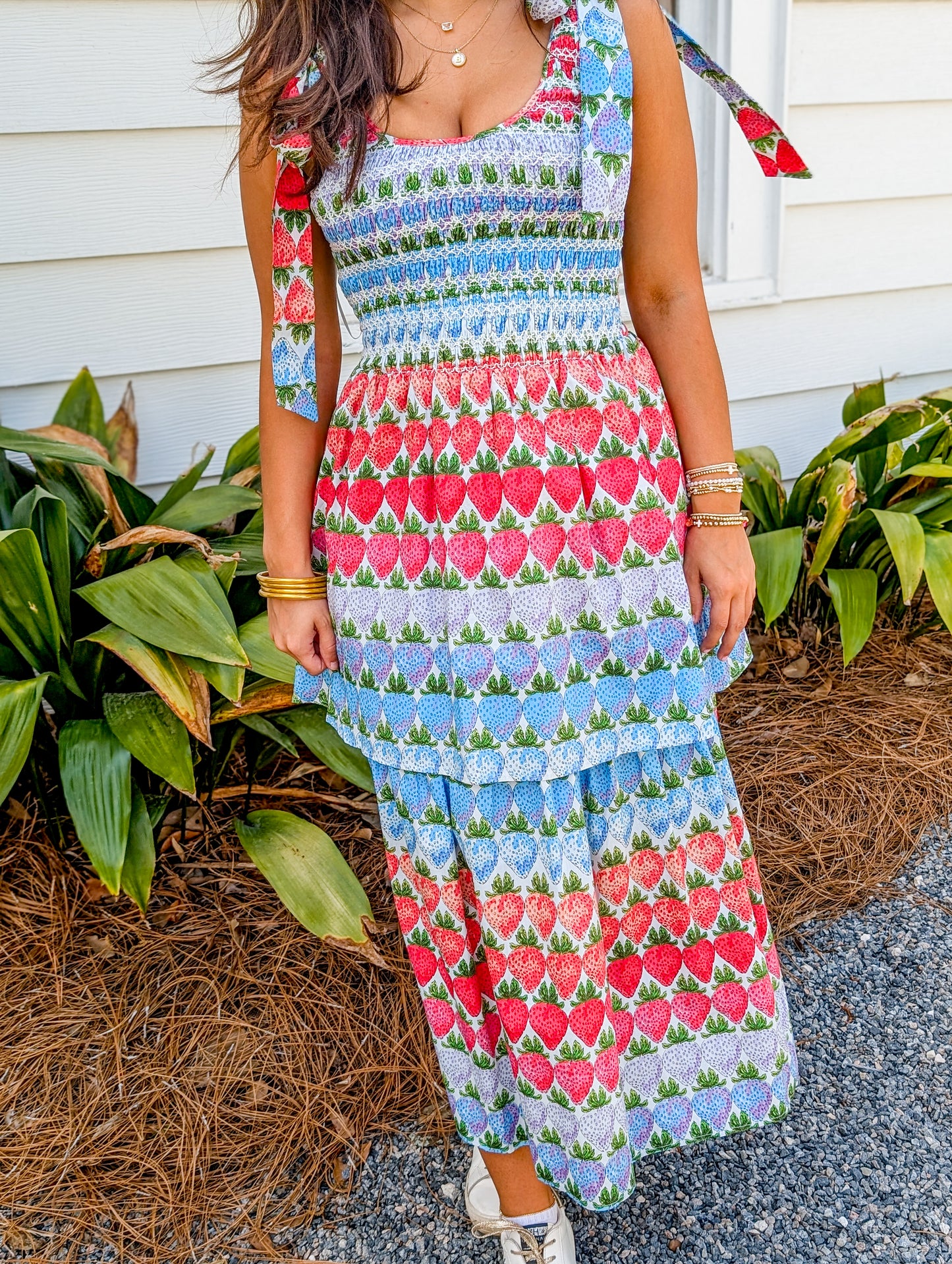 *FINAL SALE* Berry Burst Kasia Smocked Midi Dress