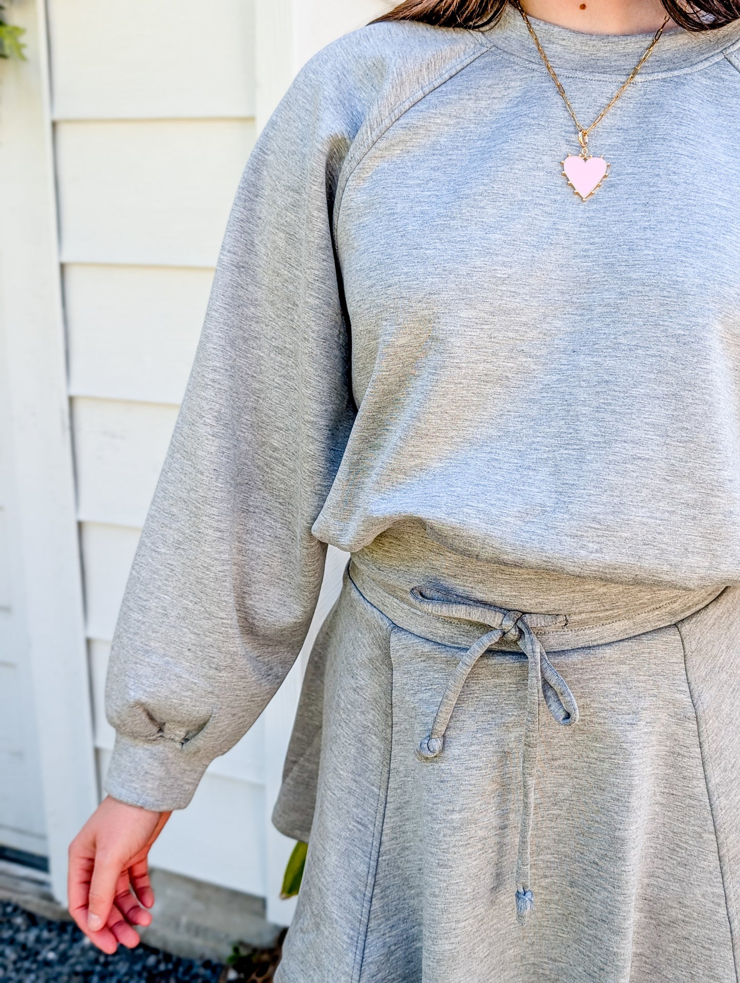 Neoprene Raglan Cropped Sweatshirt