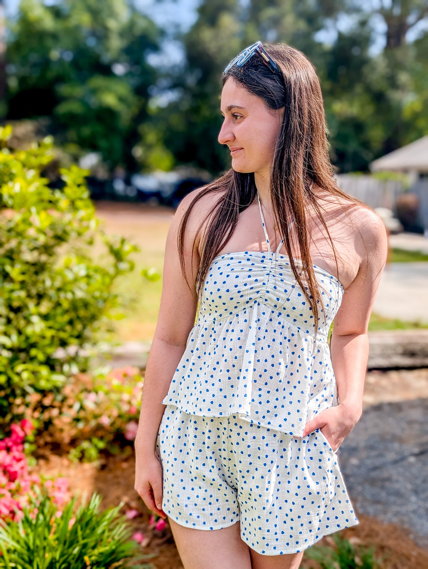 Tide Pool Strapless Polka Dot Shorts