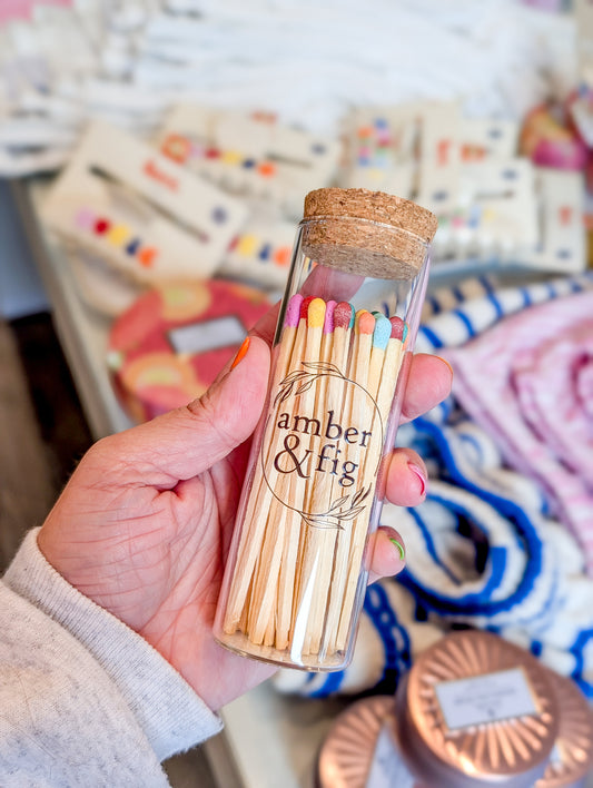 4" Multicolor Amber & Fig Matches in Chic Jar