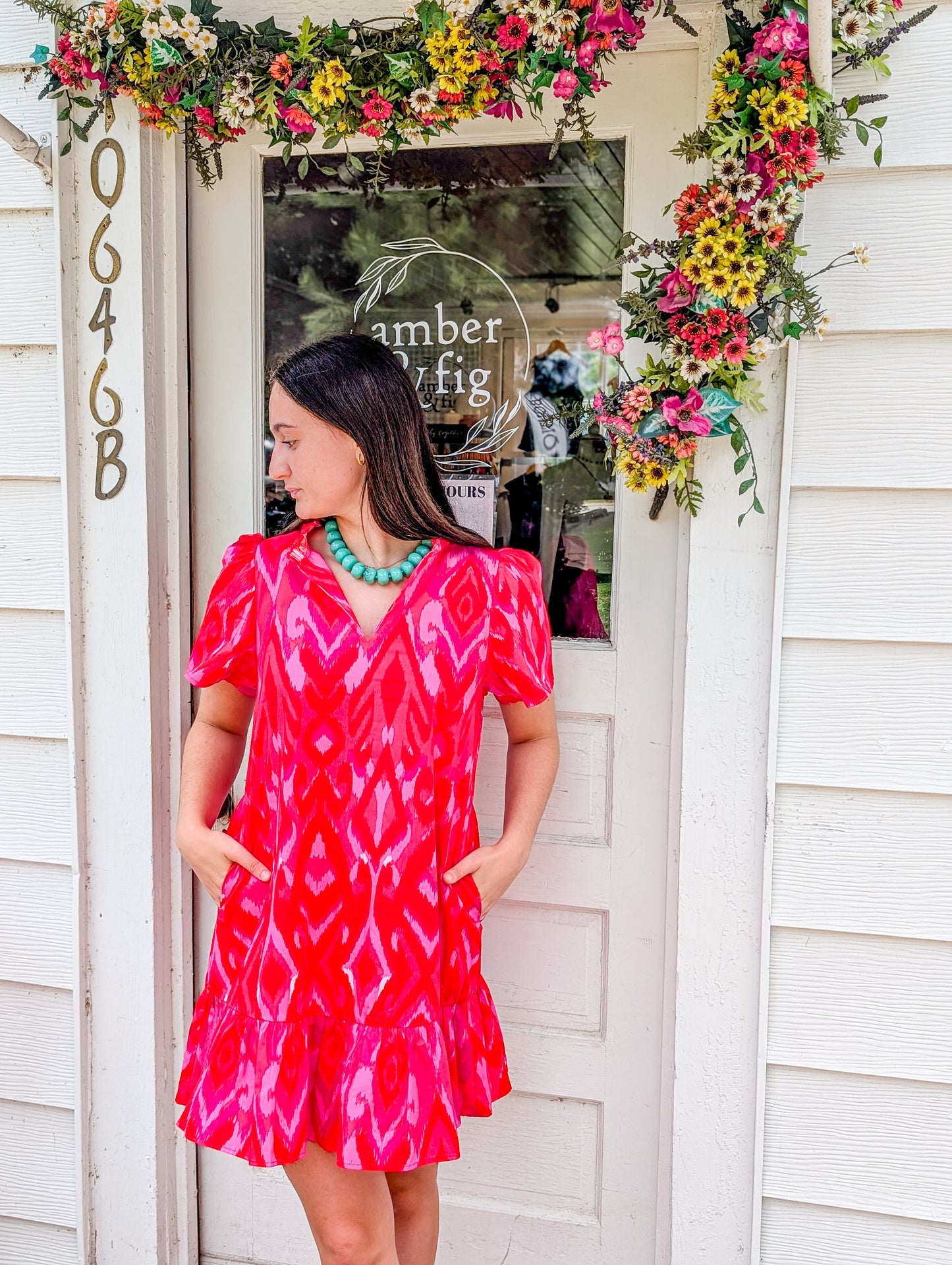 Blevin Ikat Celeste Mini Dress