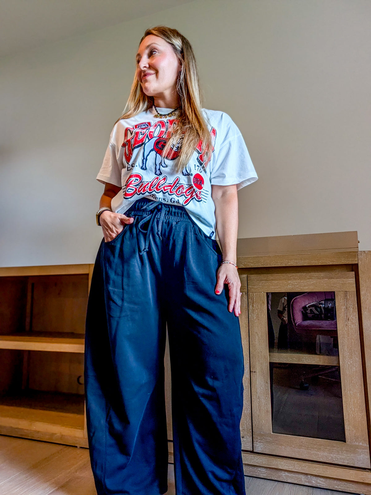 Georgia Maddux Multimedia Semi-Cropped Oversized Band Tee