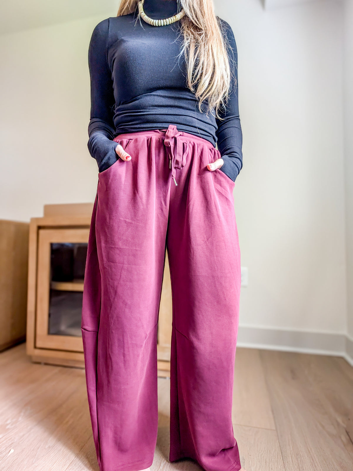 Cloud Knit Barrel Leg Pants