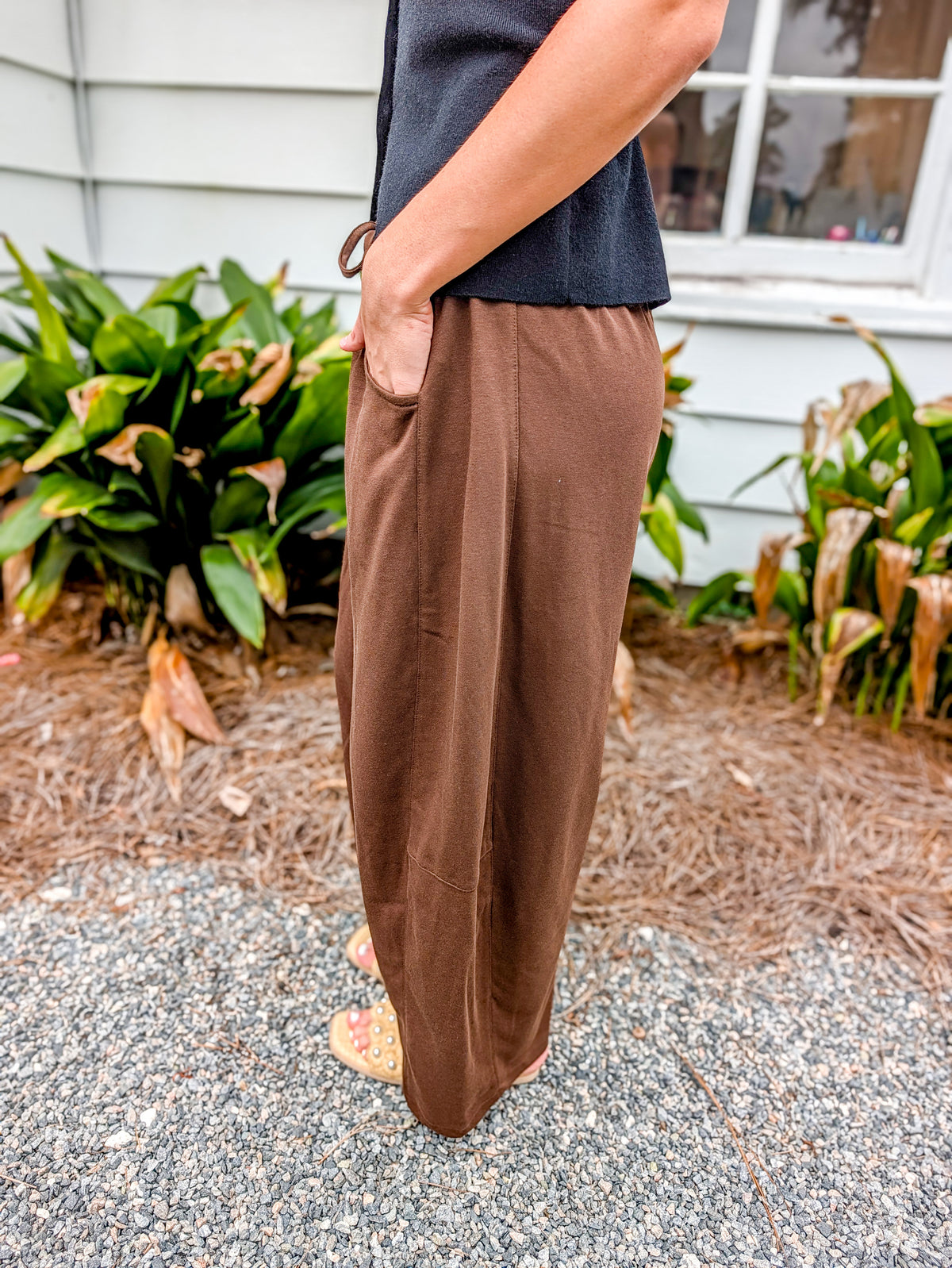 Cotton French Terry Barrel Pants
