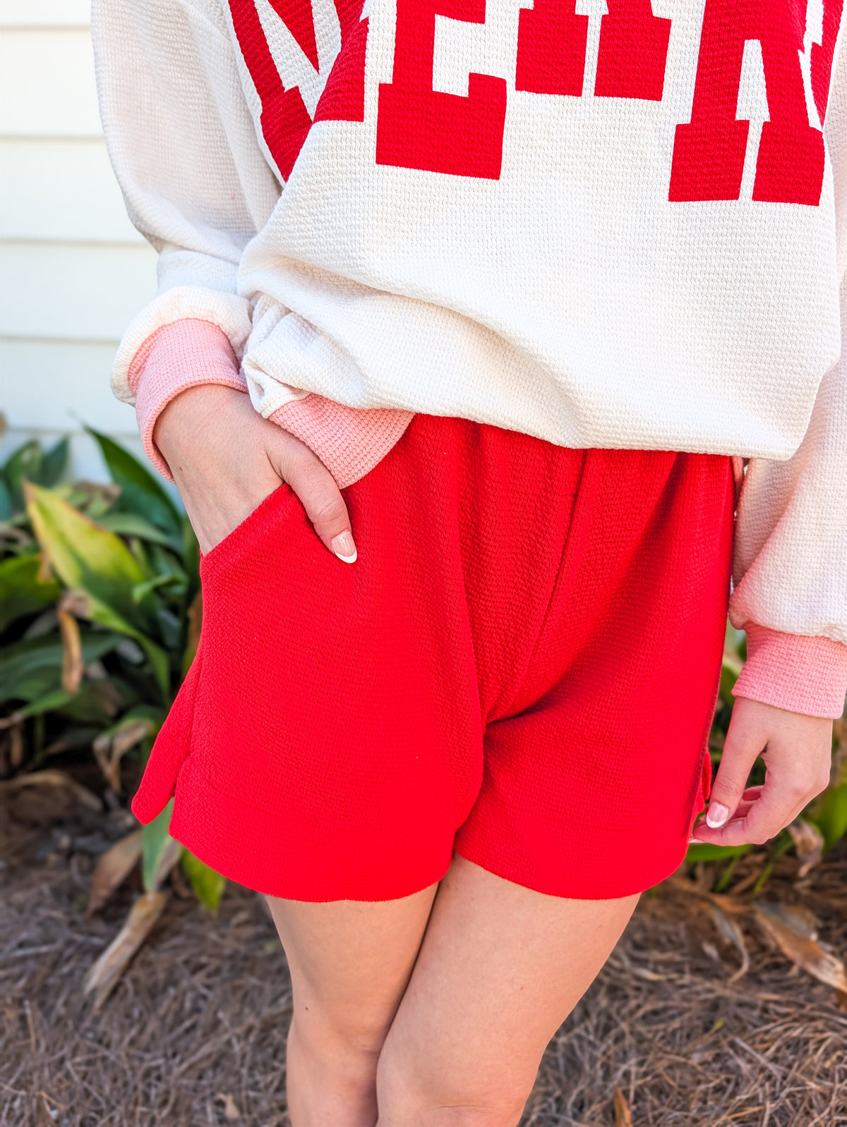 Merry Mismatched Cloudy Knit Ringer Top