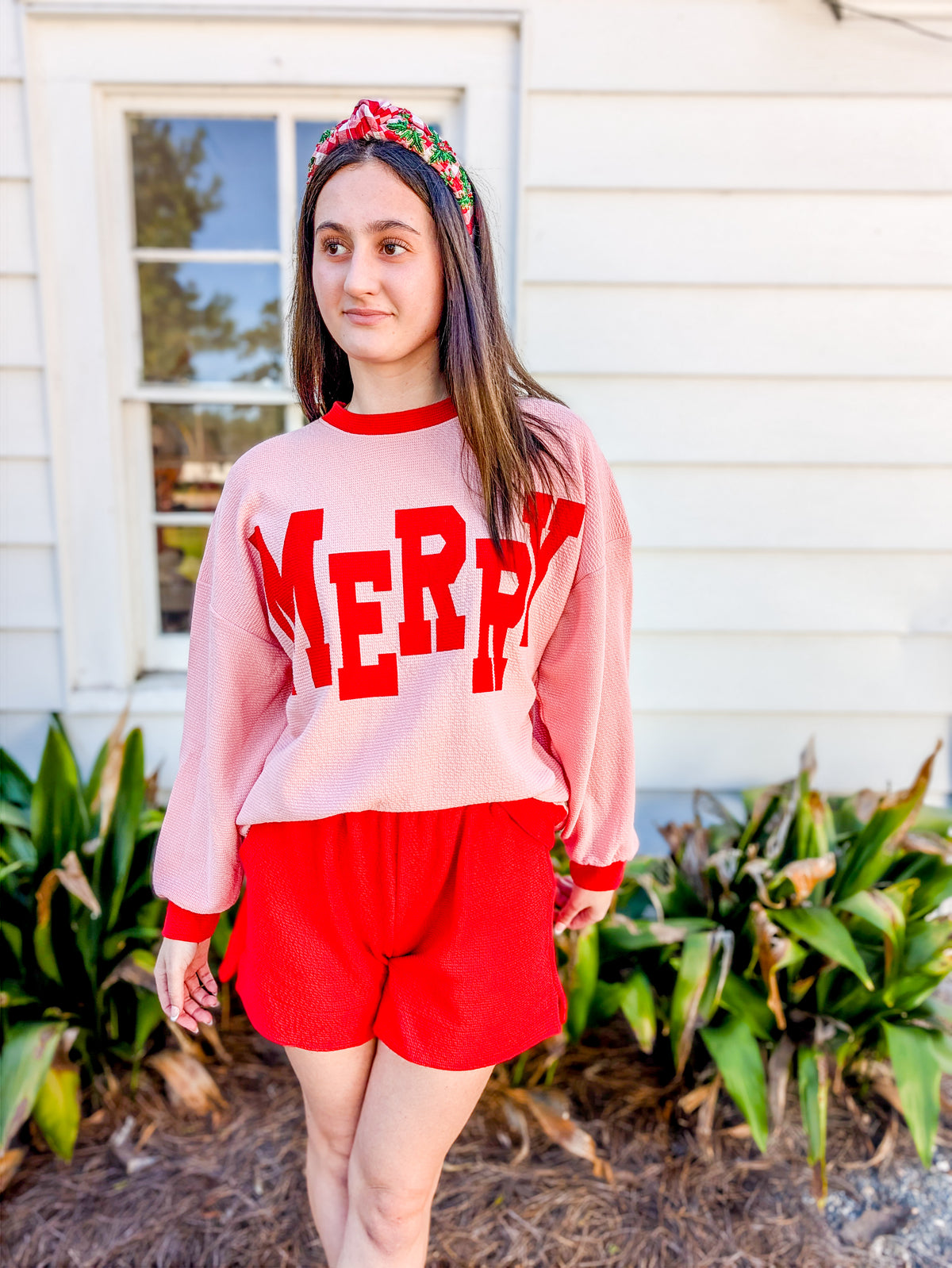 Merry Mismatched Cloudy Knit Ringer Top