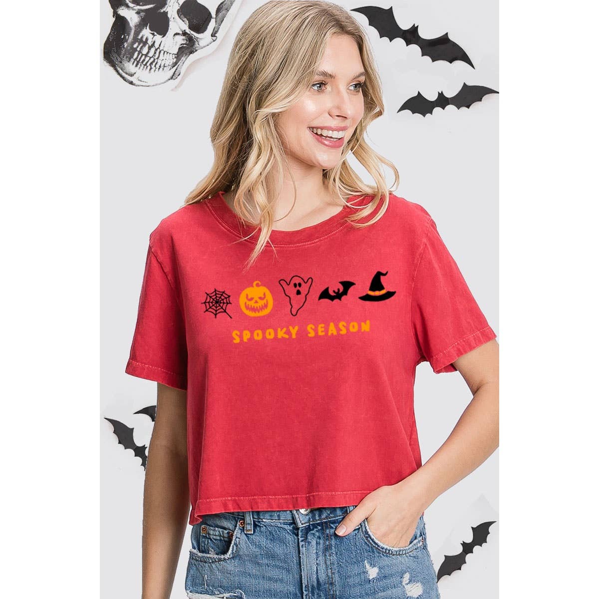 Spooky Season Mineral Crop Top