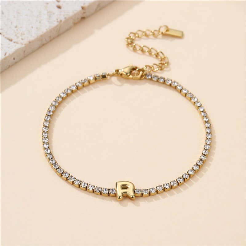 18K Stainless Steel Initial Bracelets