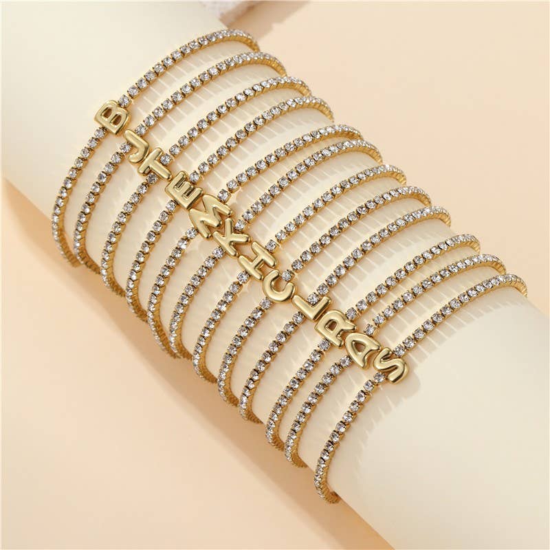 18K Stainless Steel Initial Bracelets