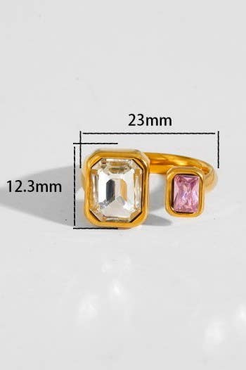 18K Stainless Steel Rhinestone Rings