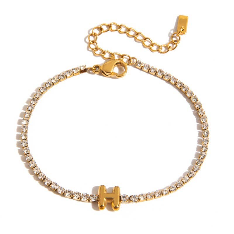 18K Stainless Steel Initial Bracelets