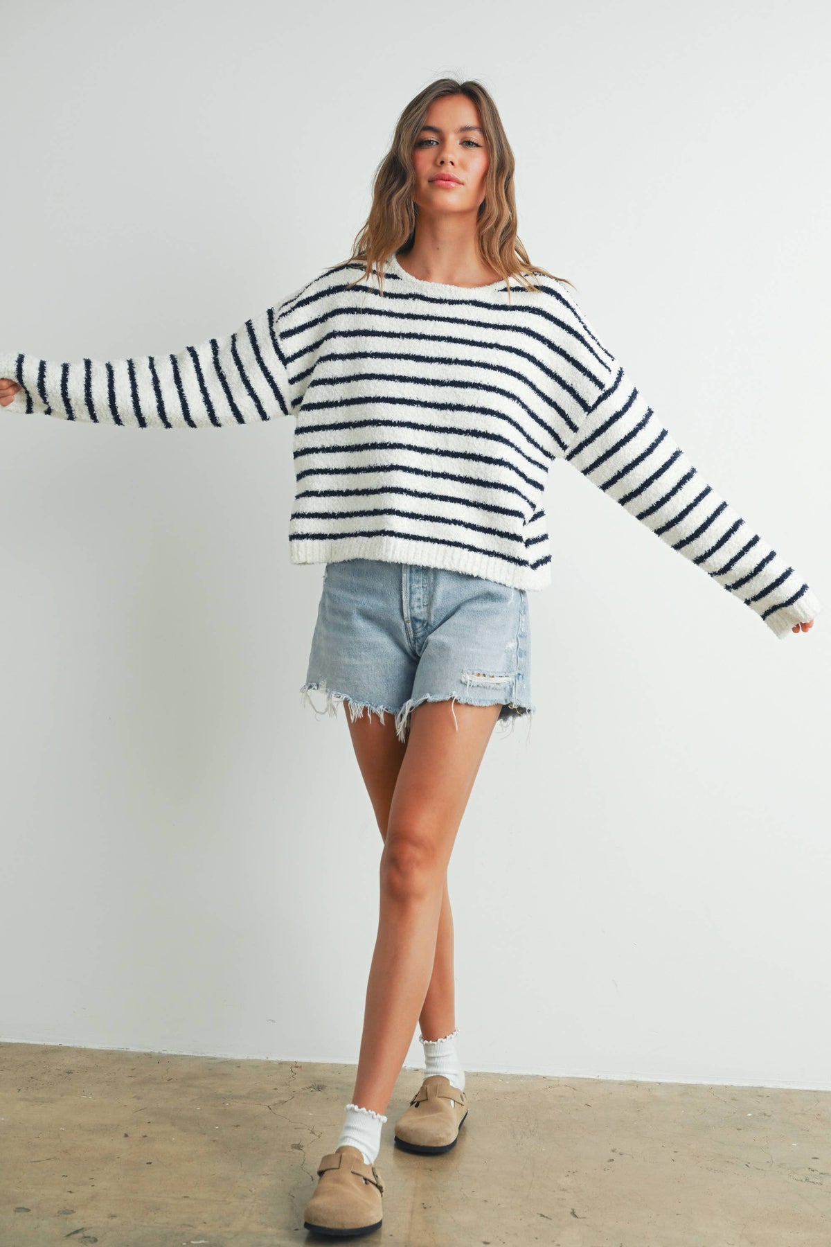 Basic Striped Knit Sweater