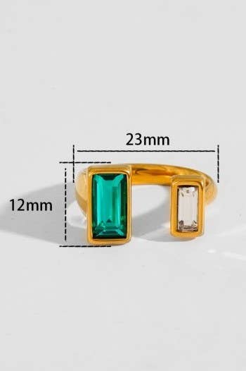 18K Stainless Steel Rhinestone Rings