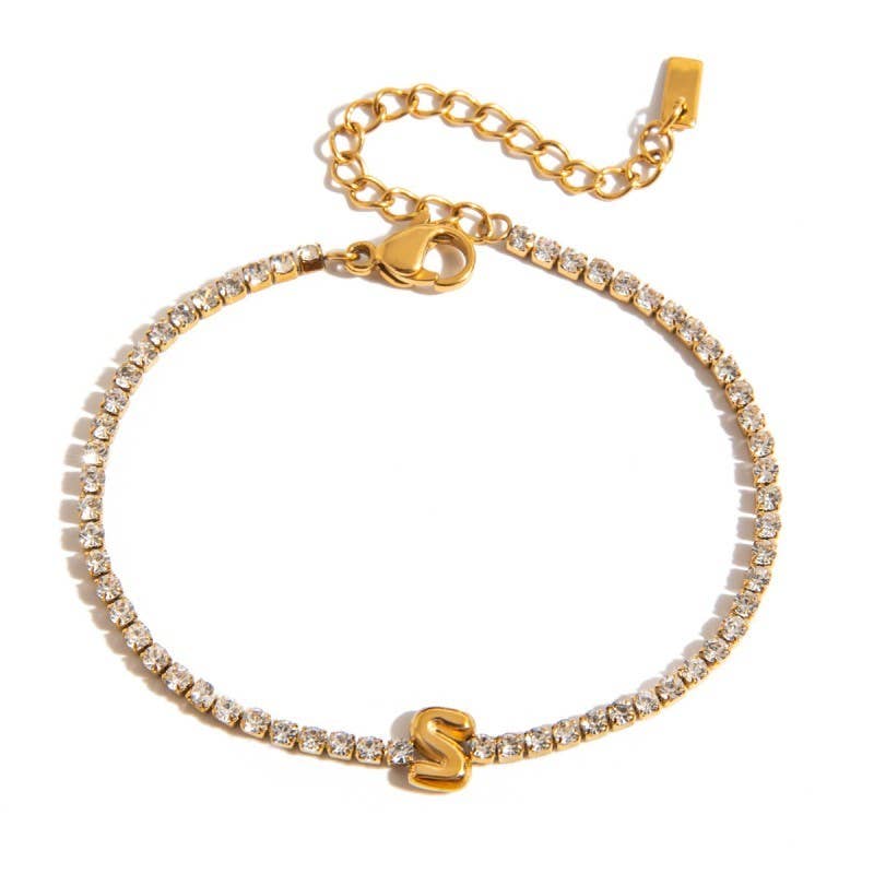 18K Stainless Steel Initial Bracelets