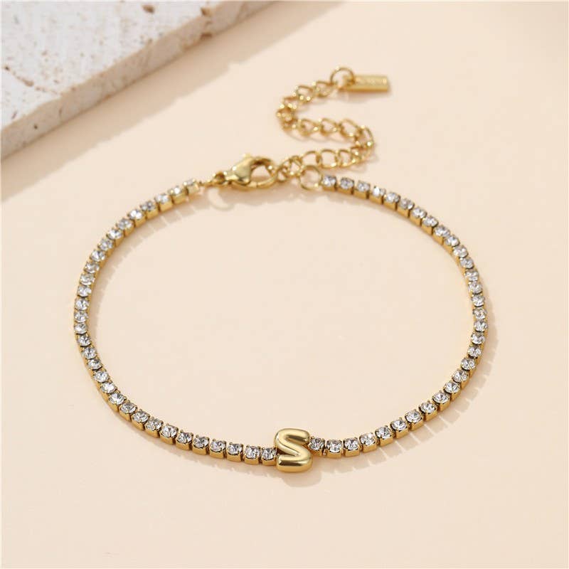18K Stainless Steel Initial Bracelets