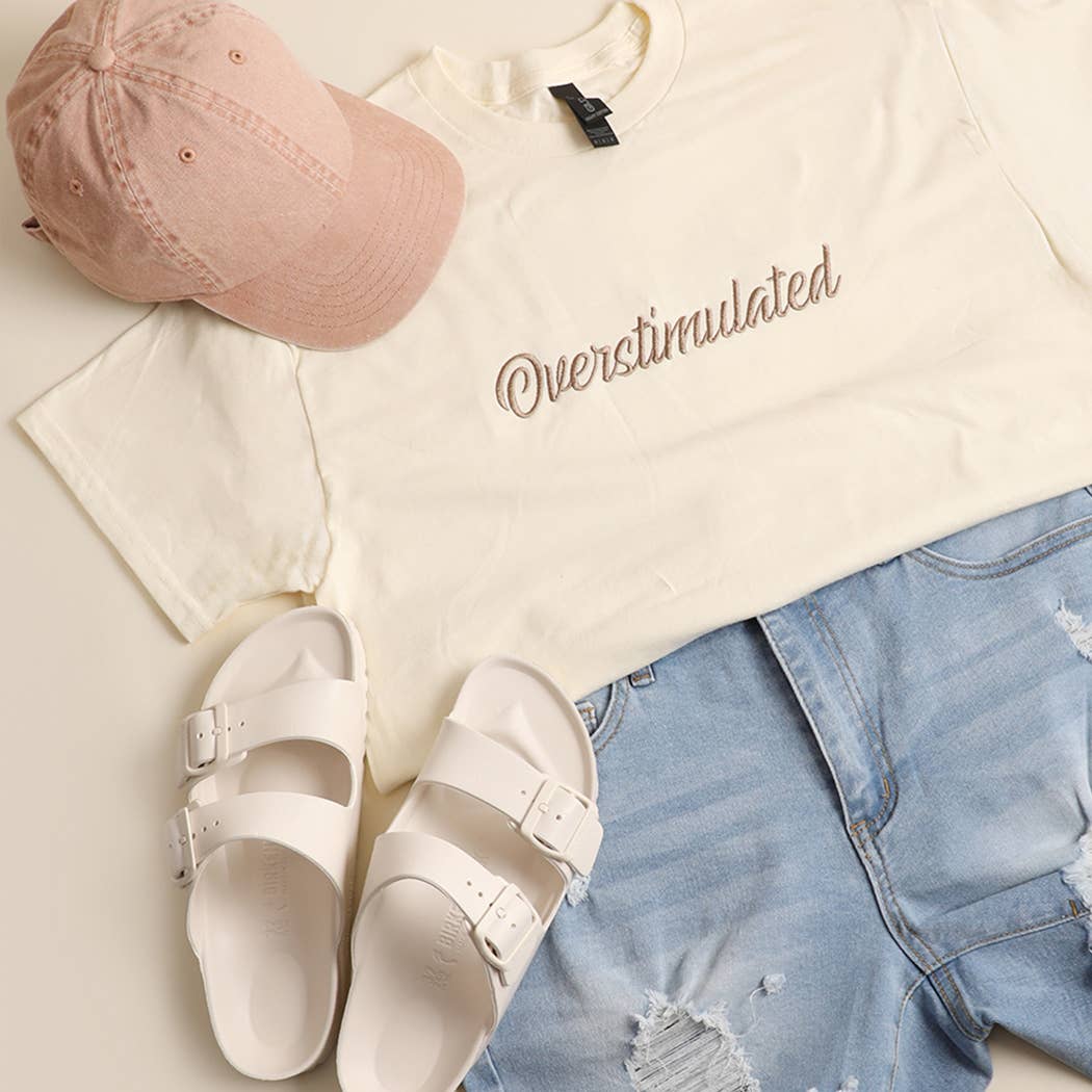 Overstimulated Embroidered Heavy Cotton T-Shirt