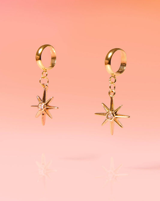 Star Tiny Hoop 18k Gold Plated