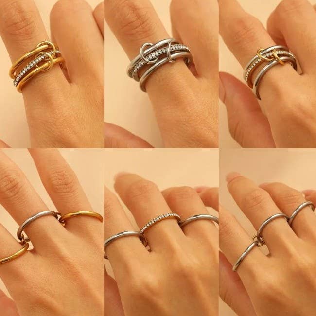 Stainless Steel Stackable Linked Rings ￼