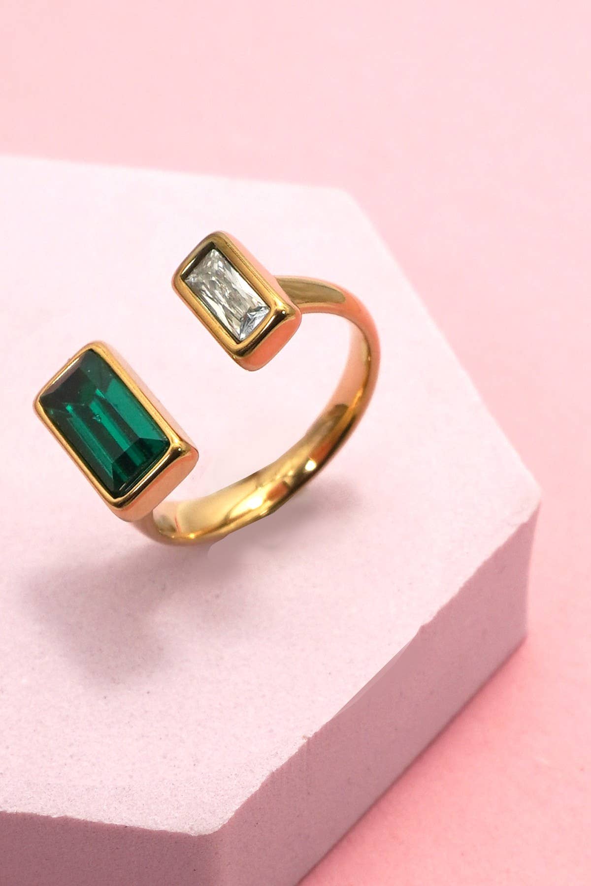 18K Stainless Steel Rhinestone Rings