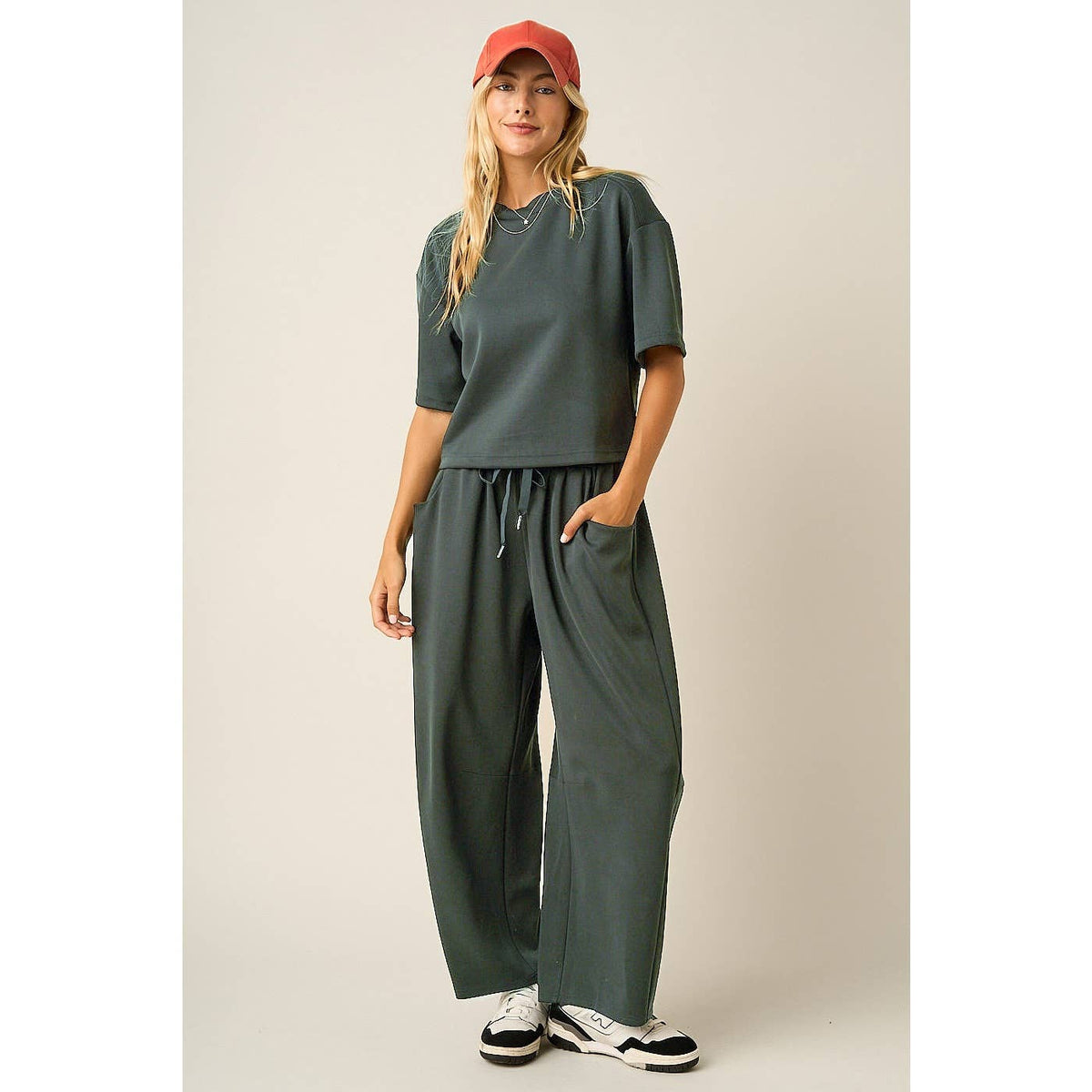 Cloud Knit Barrel Leg Pants