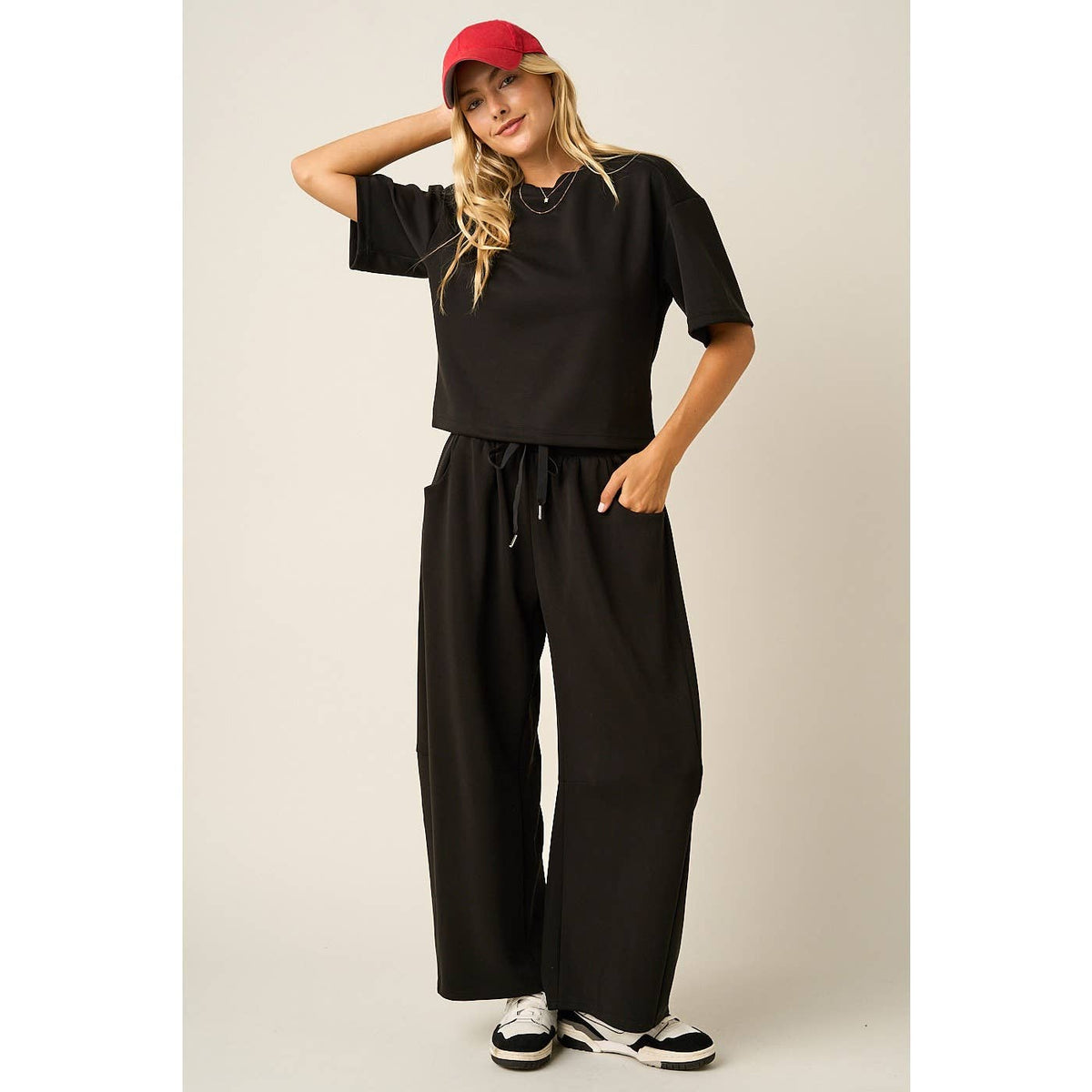 Cloud Knit Barrel Leg Pants