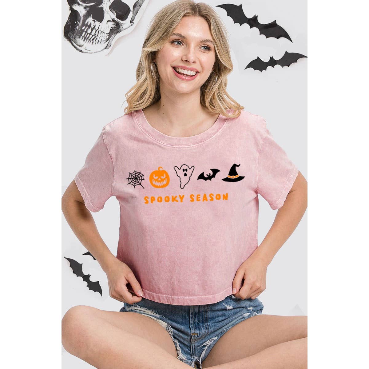 Spooky Season Mineral Crop Top