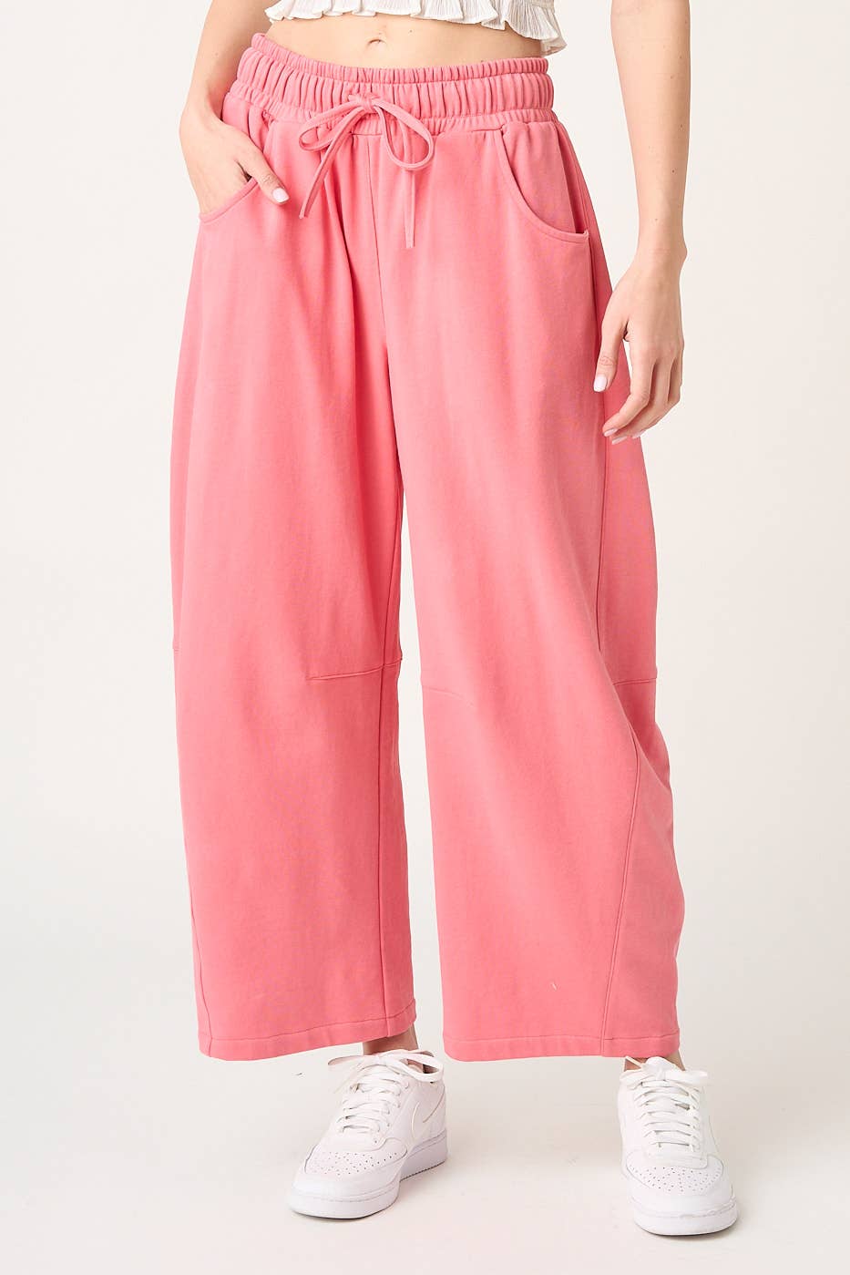 Cotton French Terry Barrel Pants