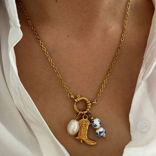 18K Stainless Steel Tarnish Free Western Necklace