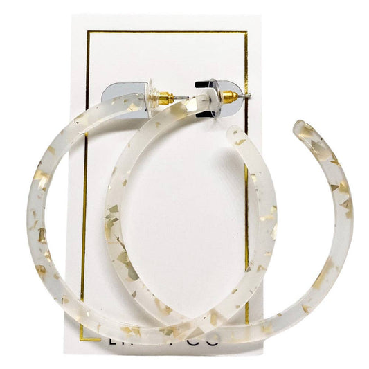 Large Gold Confetti Hoop Earrings
