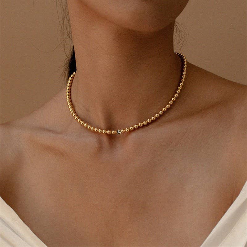 18K Stainless Steel Beaded Necklace