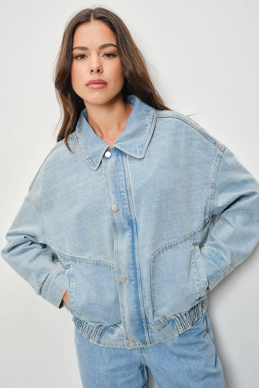 Glen Denim Bomber Jacket