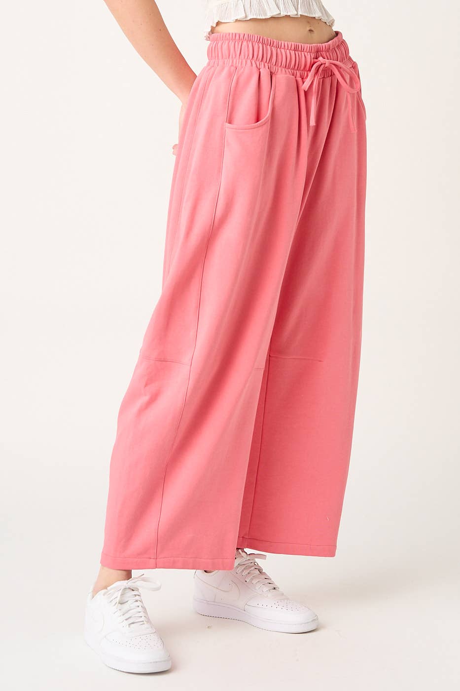 Cotton French Terry Barrel Pants
