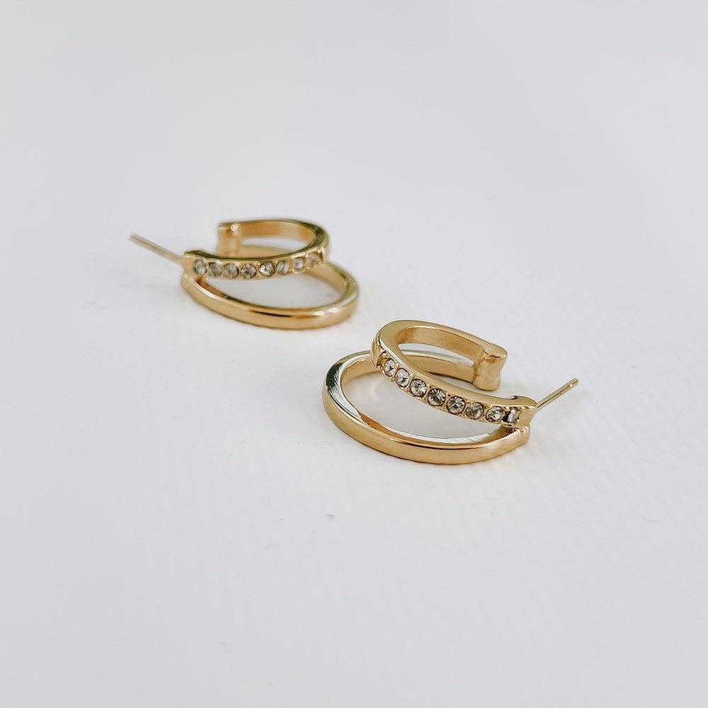 Crystal Double Hoop Earring - WATERPROOF