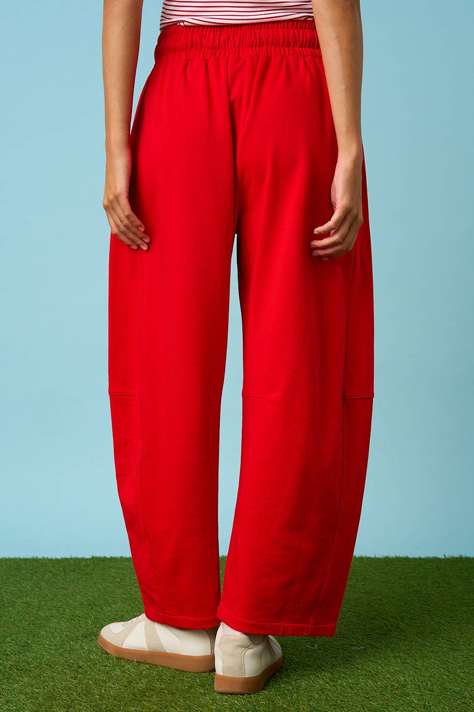 Cotton French Terry Barrel Pants