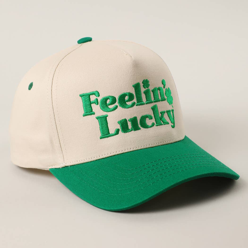 Feelin’ Lucky Embroidery Two-Tone Trucker Hat