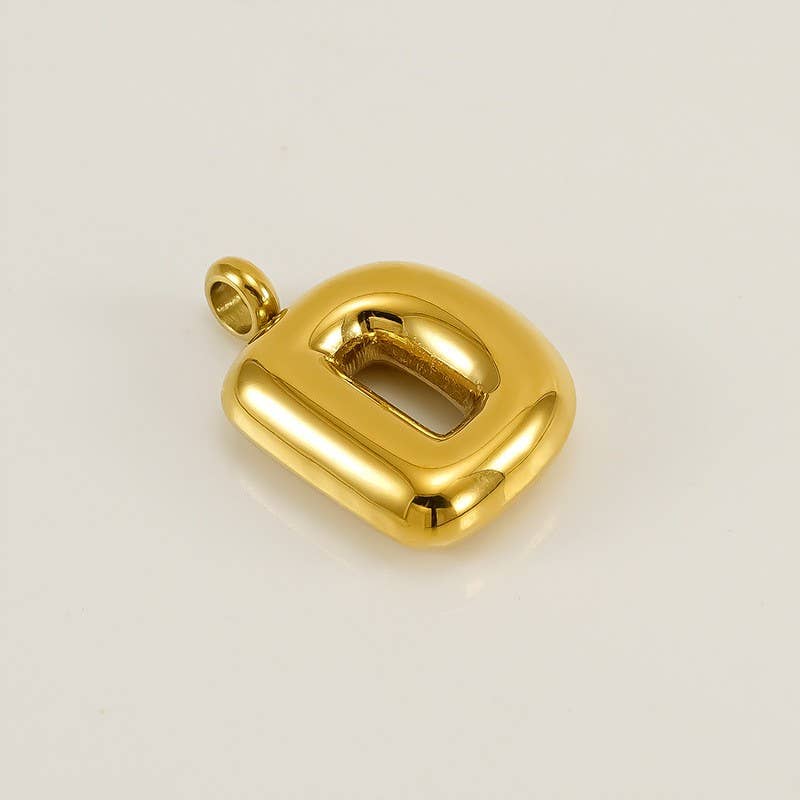 18K Stainless Steel Initial Bubbled Charms ￼