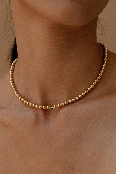 18K Stainless Steel Beaded Necklace