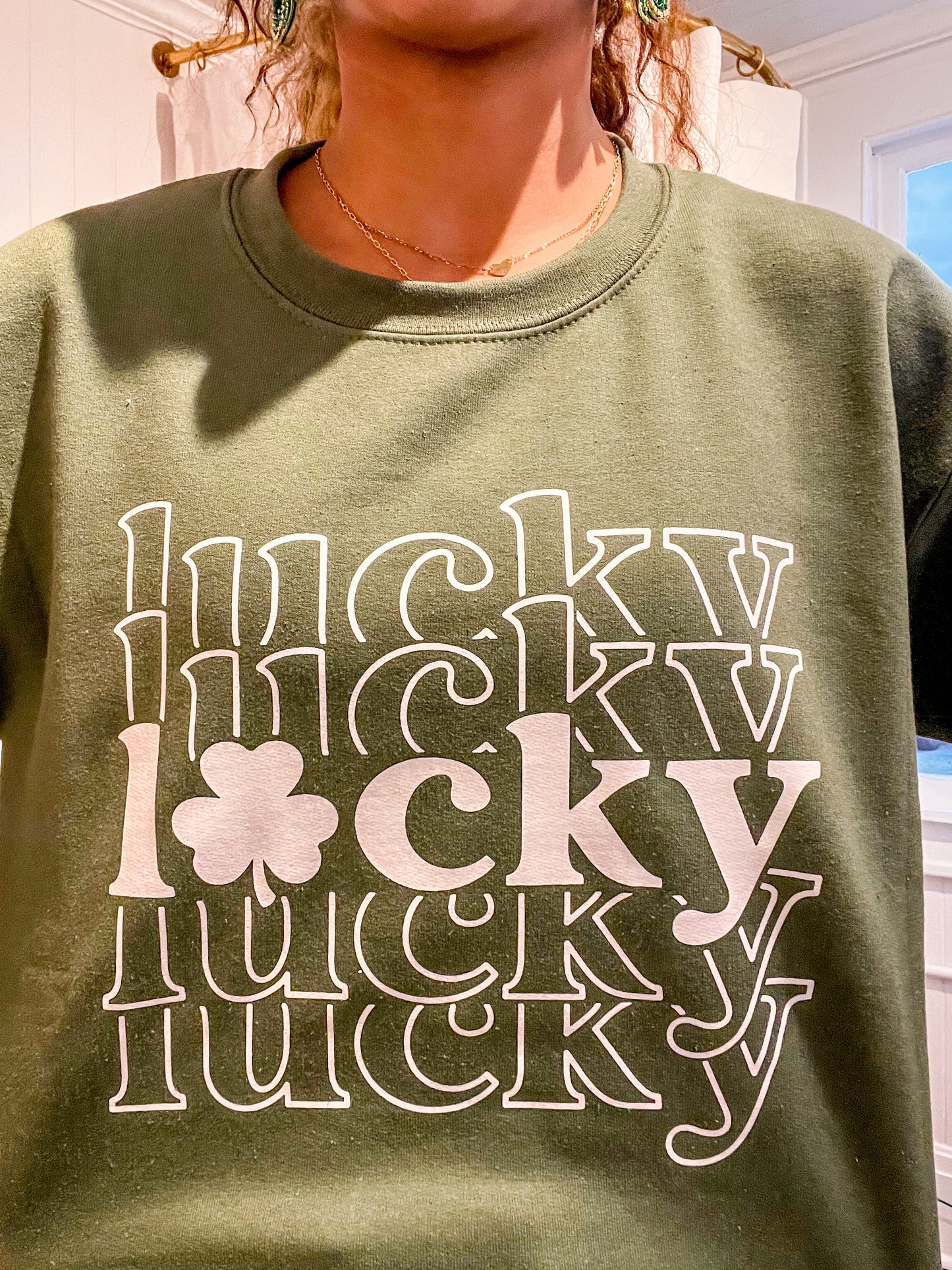 Green L☘️cky St.Patricks Day Crewneck