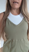 Light olive green tank jumpsuit