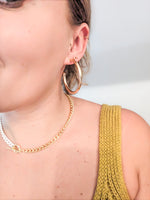 Gold filled push back hoop earrings