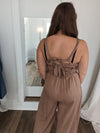 Brown corset top adjustaable strap jumper