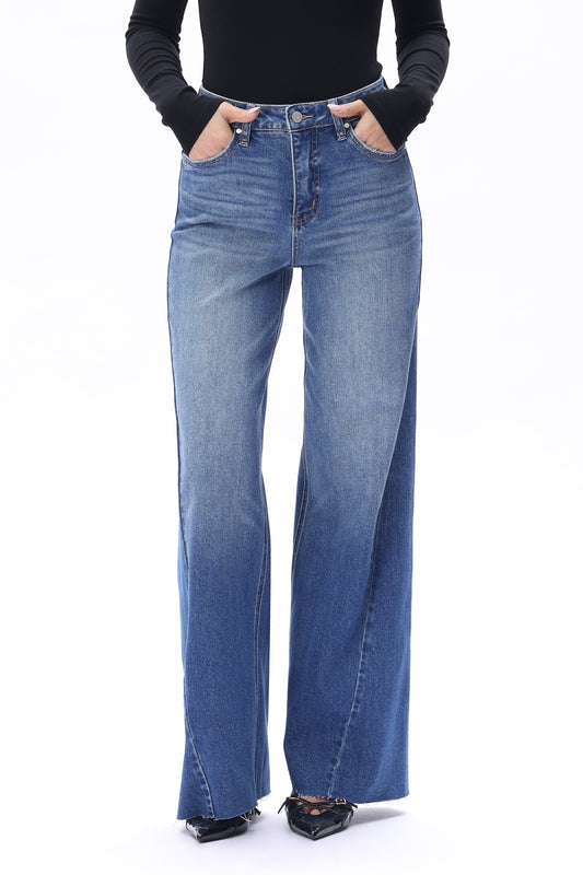 Beth Light Blue High Rise Wide Leg Jeans