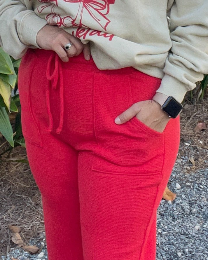 Knit Bottoms with Pockets and Drawstring