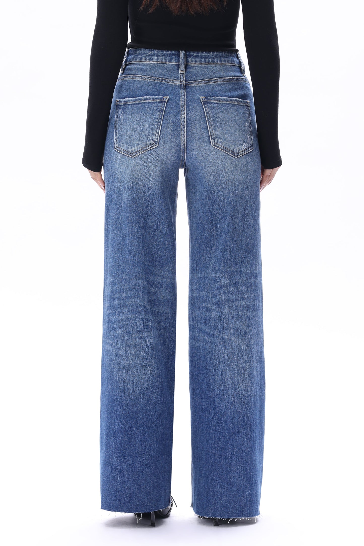 Beth Light Blue High Rise Wide Leg Jeans