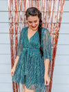 striped green sparkly dress