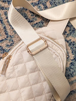 Cream Nylon Sporty Cross Body Bum Bag with Pockets